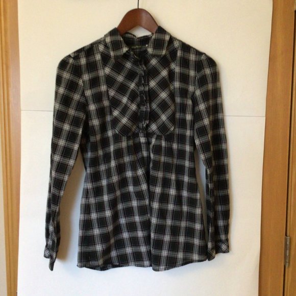 Eddie Bauer Women’s Plaid Blouse Western Style Pattern Size Small - Picture 2 of 8